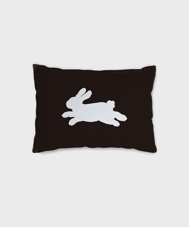 블랙 버니 디자인 베개커버 - HAPPY BUNNY (BLACK)