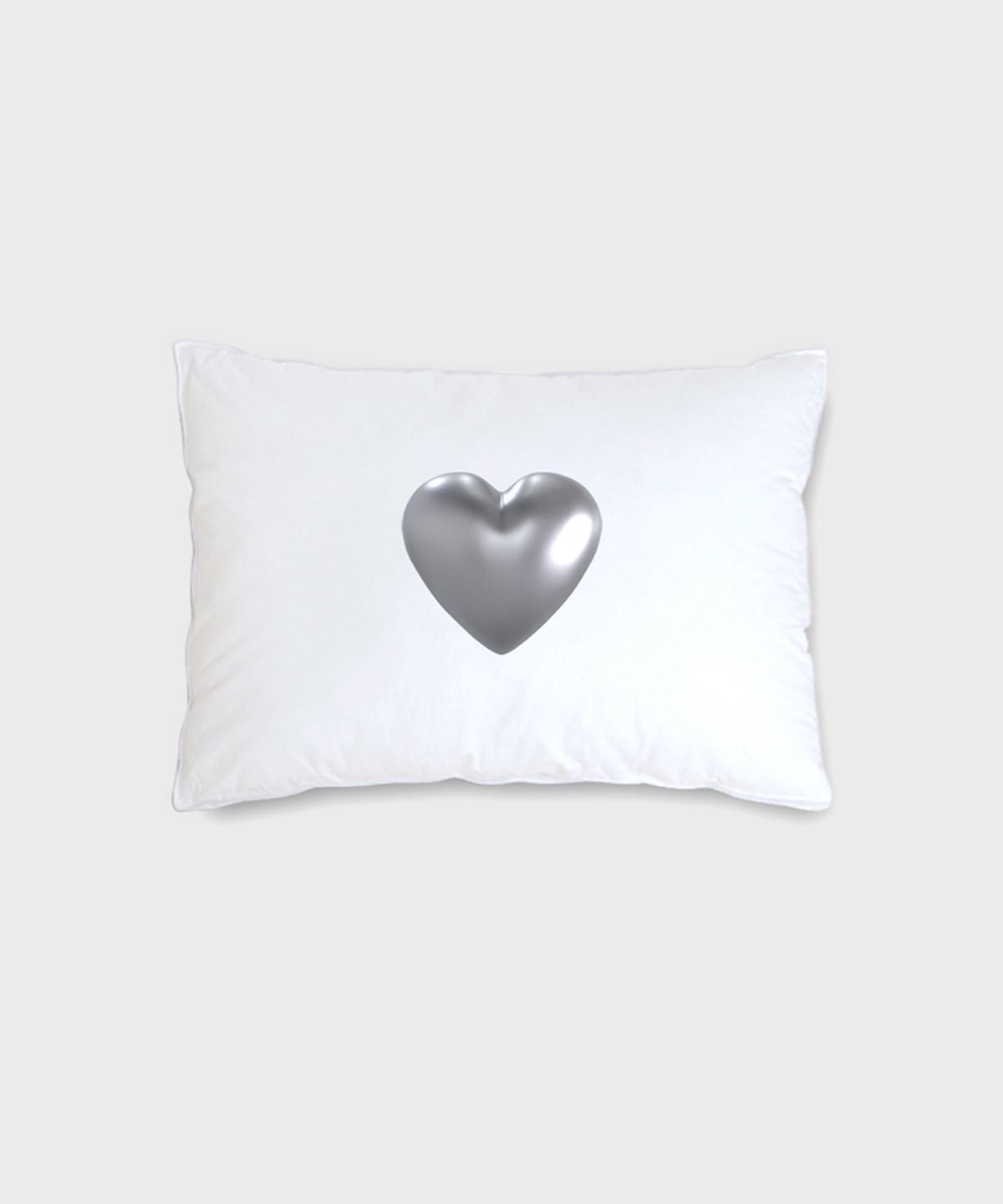 픽켄드(PICKEND) 블랙 버니 디자인 베개커버 - SILVER HEART (WHITE)