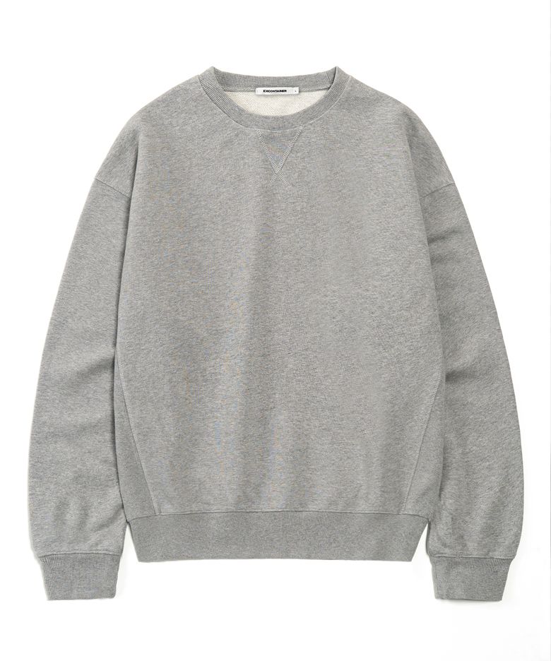 VTG 워시드 라운드 스웻 셔츠 (MELANGE GREY)