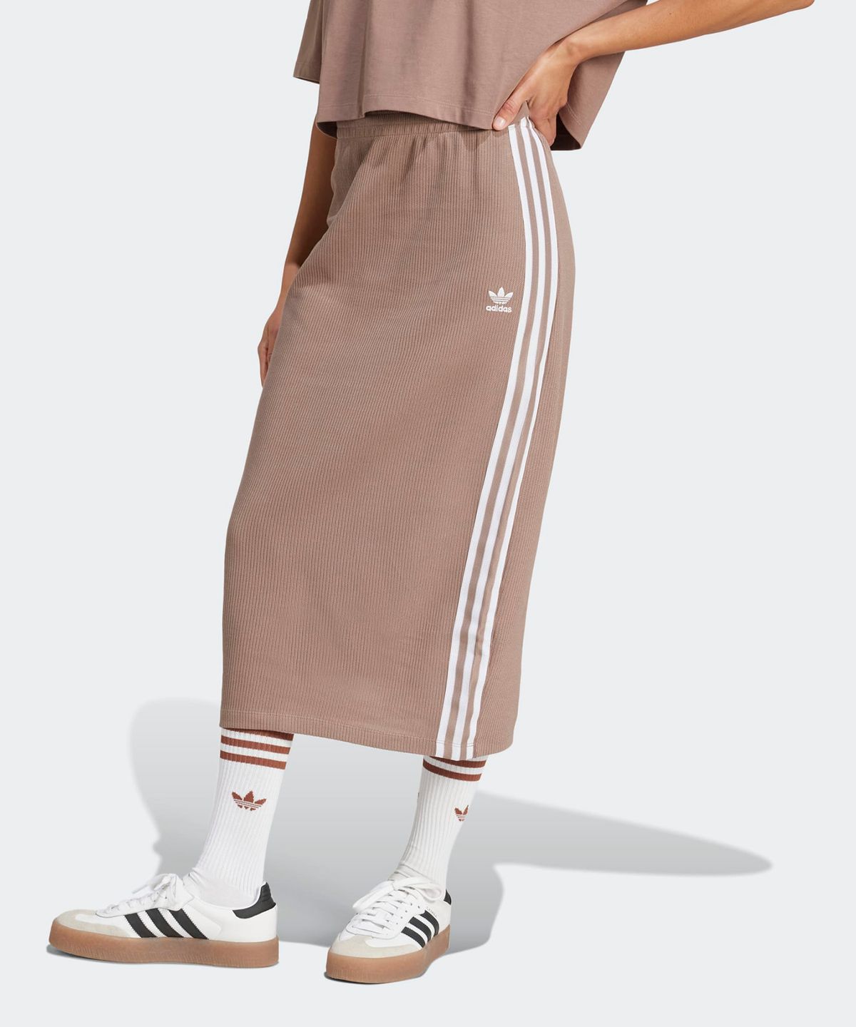 아디다스(ADIDAS) 파이어버드 니트 스커트 - 트레이스브라운 / JD4606
