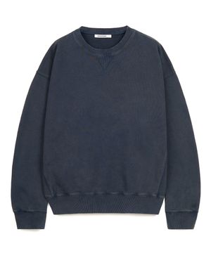 VTG 워시드 라운드 스웻 셔츠 (BLUE)