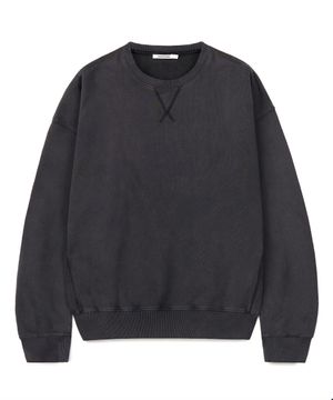 VTG 워시드 라운드 스웻 셔츠 (CHARCOAL)