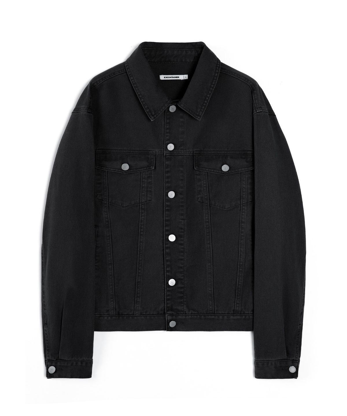 엑스컨테이너(EXCONTAINER) 워시드 코튼 트러커 자켓 (WASHED BLACK)
