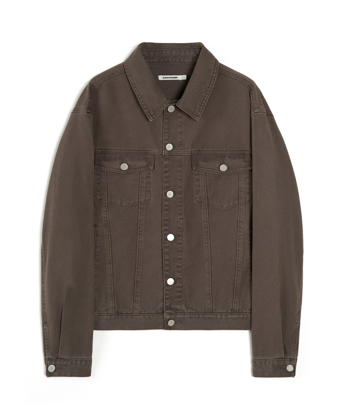 엑스컨테이너(EXCONTAINER) 워시드 코튼 트러커 자켓 (WASHED BROWN)