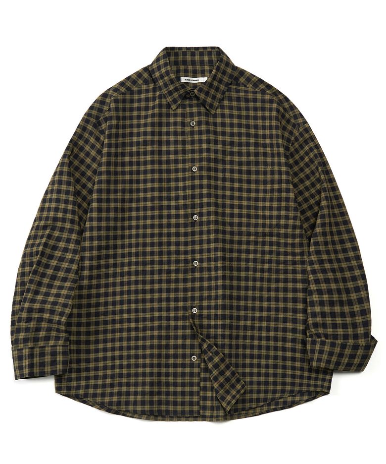 모던 스모크 체크 셔츠 (SAGE KHAKI)