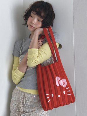 Lucky Pleats Knit M Hello Kitty Barbados Red