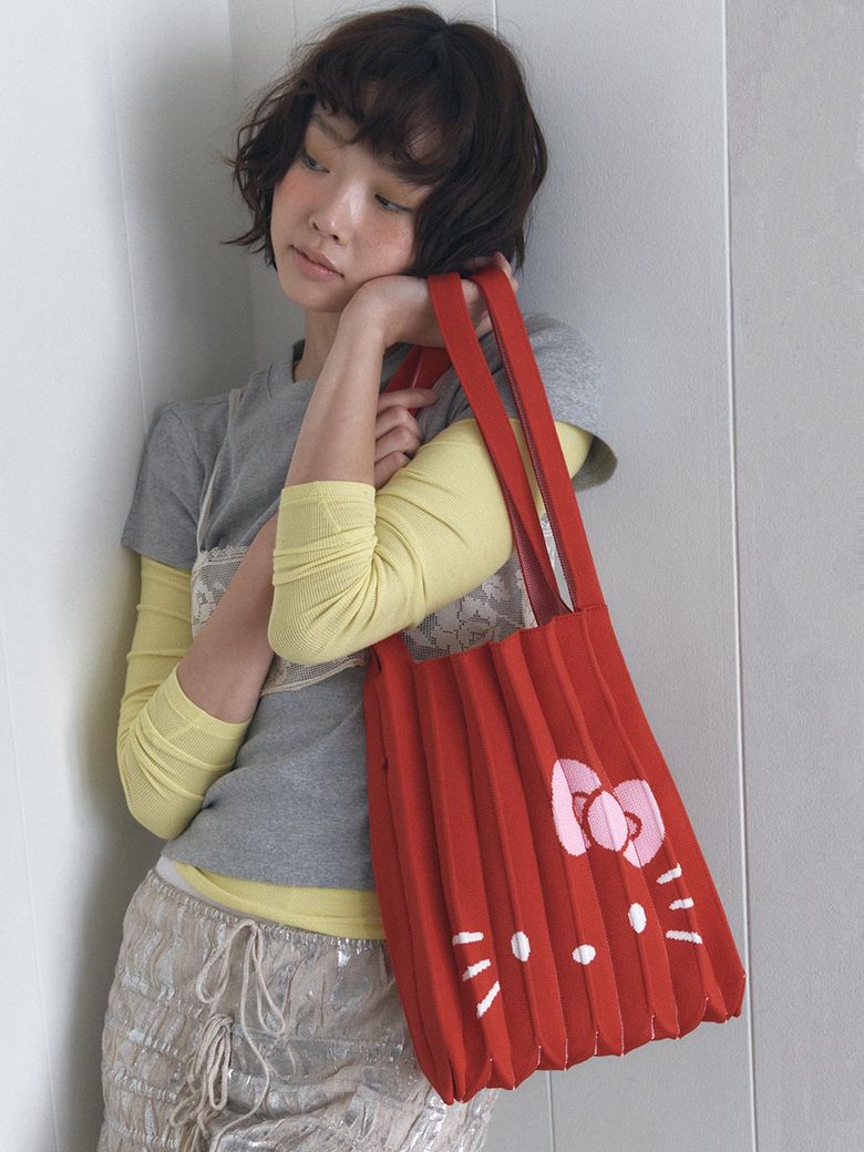Lucky Pleats Knit M Hello Kitty Barbados Red