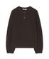 리브드 라운드 헨리넥 니트 (BROWN)