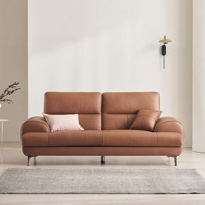 베이번 천연 통가죽 3인용 소파(스툴제외)