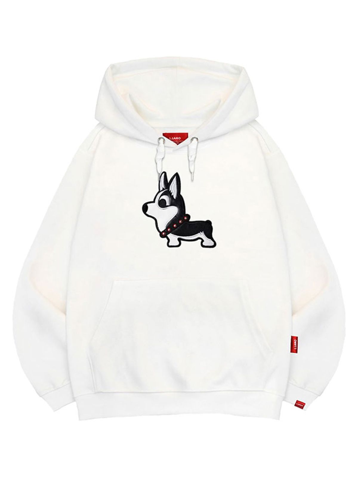 엘라모(LLAMO) 블랙코기 후드티 남녀공용 빅사이즈 M~4XL