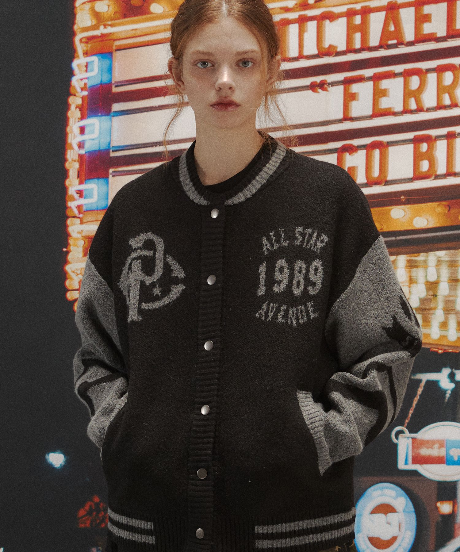 ☆CPGN STUDIO_COMPAGNO☆ 2WAY Varsity Snap Cardigan Navy MUSINSA | CPGN STUDIO [2-WAY] Varsity Snap Cardigan Black