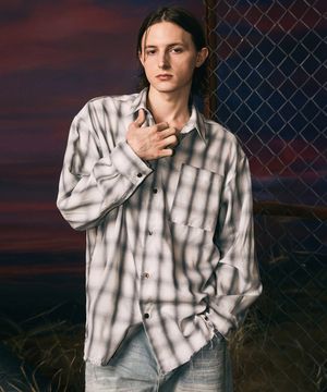 유스 데끼 체크셔츠 (화이트)