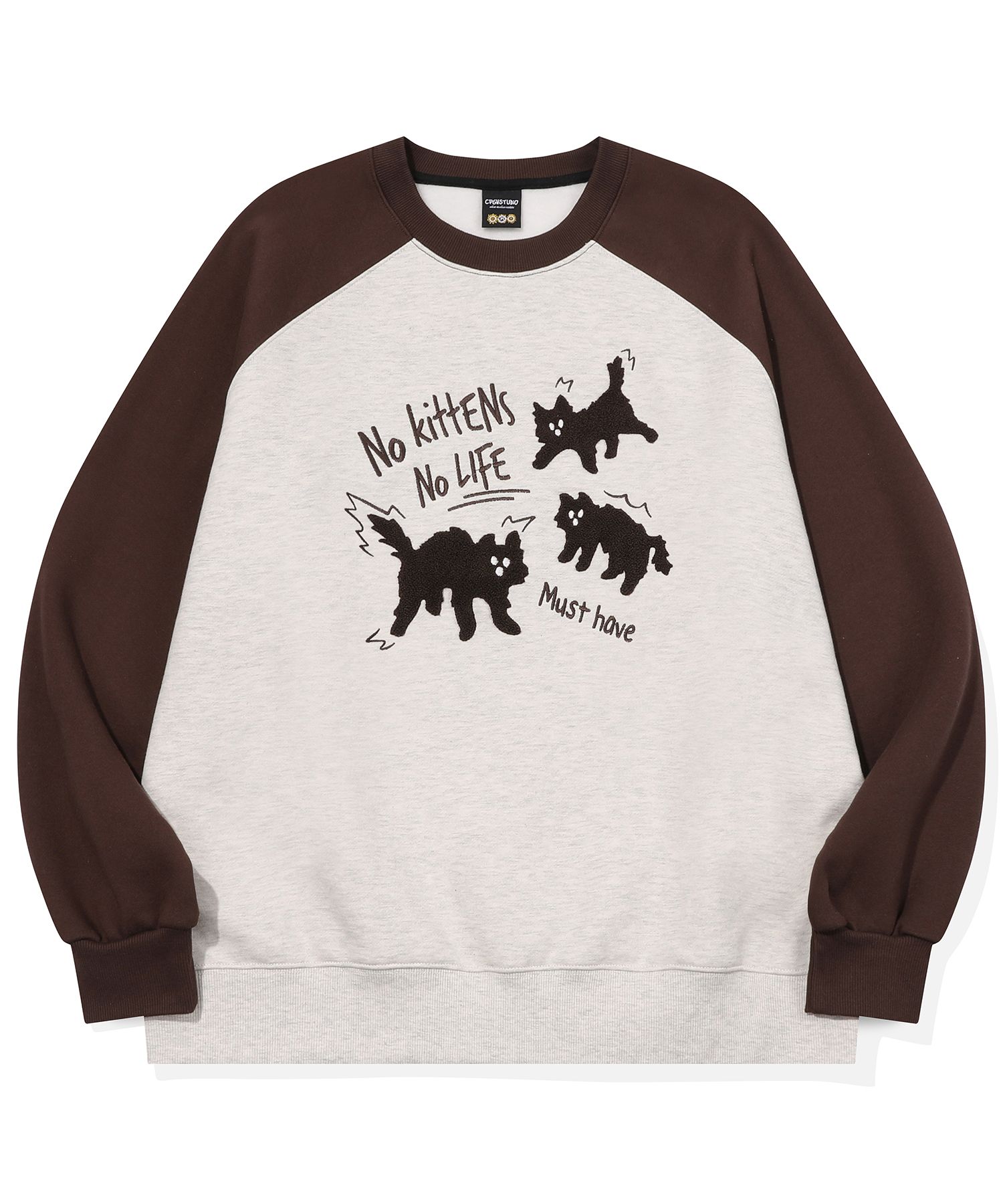 スウェット・トレーナー CPGN STUDIO Cat Buckle Embroidery Raglan Sweatshirt 5MM227 MUSINSA | CPGN STUDIO Cat Buckle Embroidery Raglan