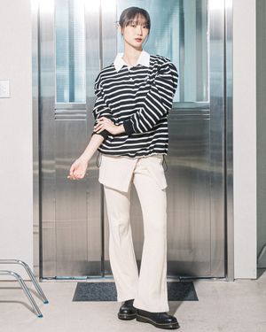 FF STRIPE RUGBY SWEATSHIRT(BLACK)