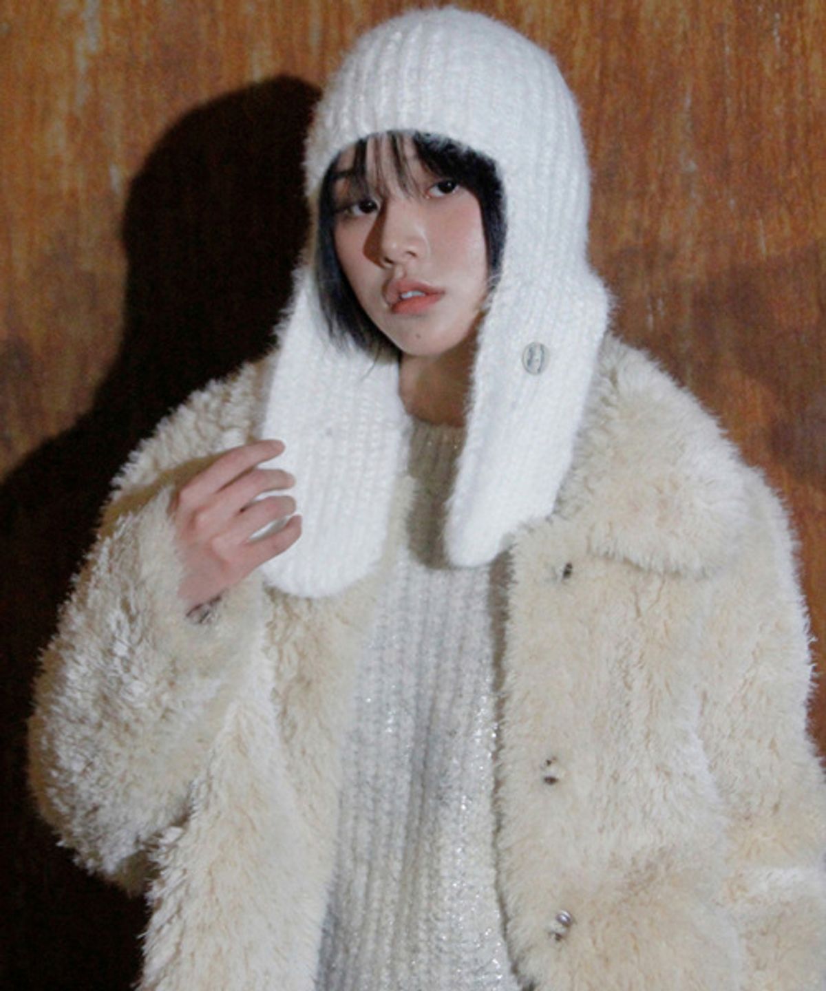 그레이티스트(THE GREATEST) Button Muffler Beanie Ivory