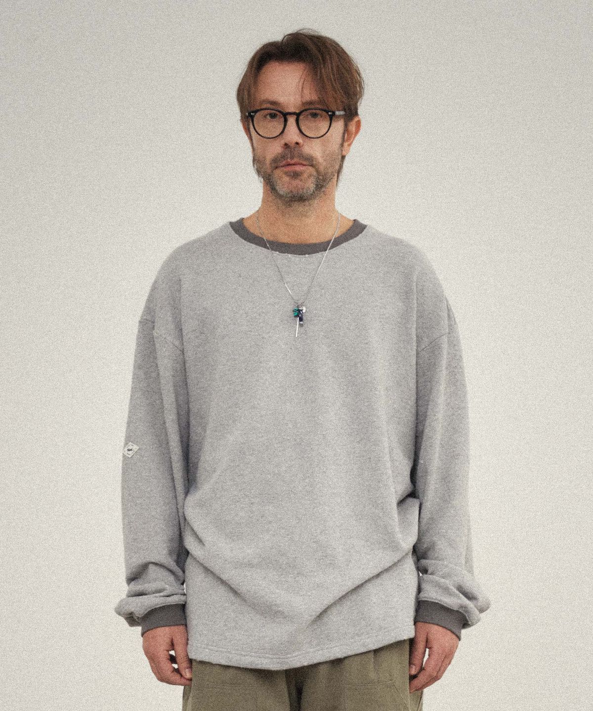 더블유엠씨(WMC) 아가일 펀칭 롱슬리브_GREY