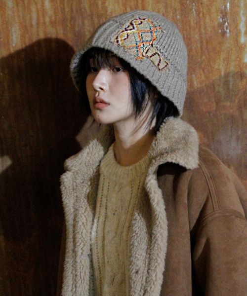 ★THE GREATEST★PATCH KNIT BUCKET MUSINSA | THE GREATEST Patch Bucket 3.0 Beige