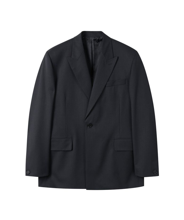 Grey Peaked Lapel Jacket CWJAS25241GYD