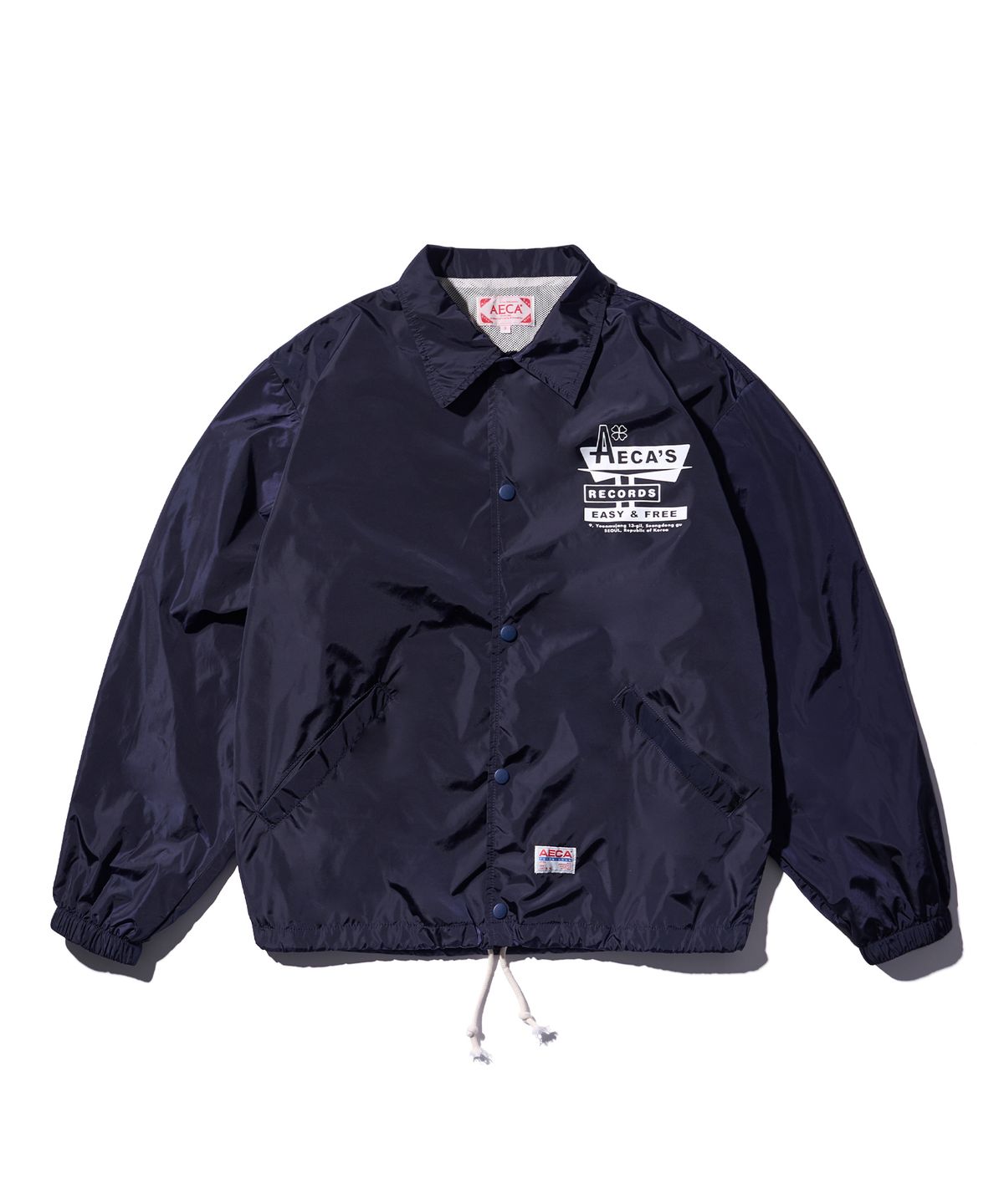 에이카화이트(AECA) AECA RECORD SHOP NYLON COACH JACKET-NAVY