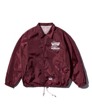 AECA RECORD SHOP NYLON COACH JACKET-BURGUNDY