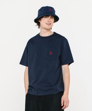 EVERYDAY AECA CLOVER POCKET TEE-NAVY