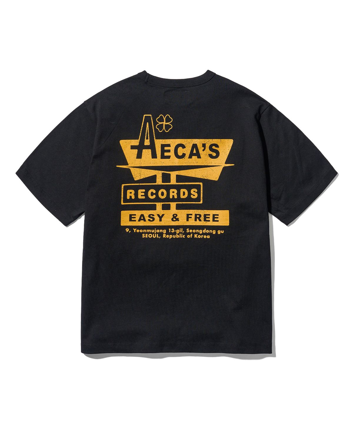 에이카화이트(AECA) AECA RECORD SHOP HALF SLEEVE TEE-BLACK
