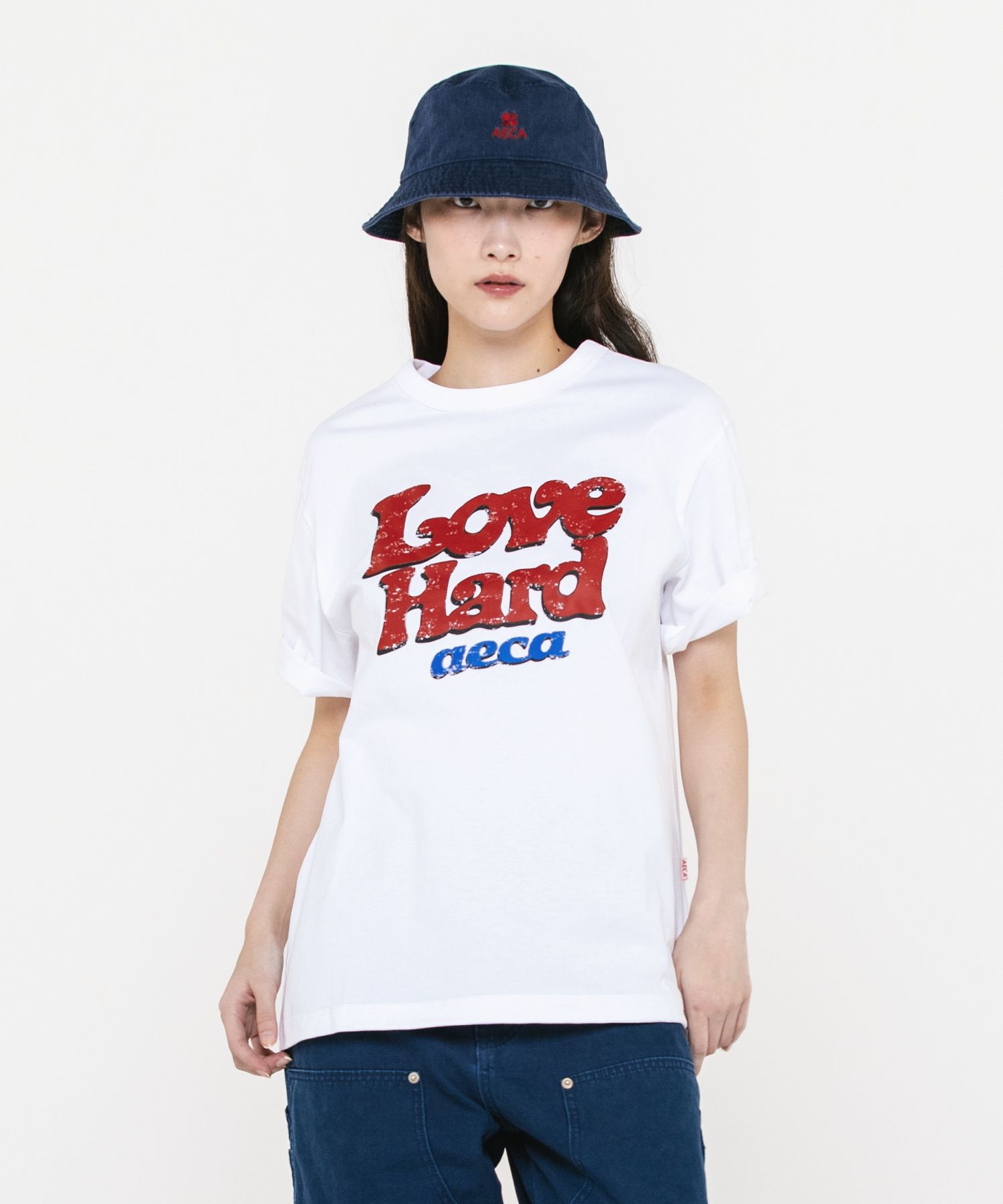 【韓国AECA WHITE エイカホワイト】LOVE HARD HALF SLEEVE-WHITE MUSINSA公式 | AECA WHITE LOVE HARD HALF SLEEVE-WHITE