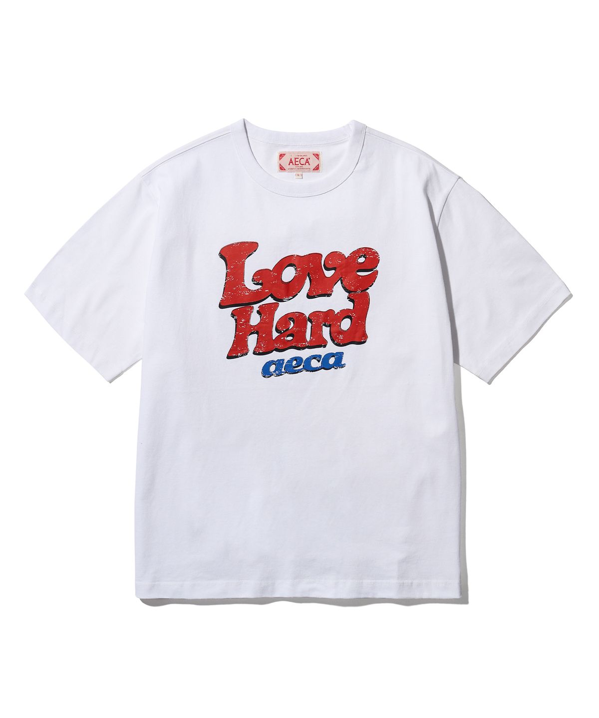 에이카화이트(AECA) LOVE HARD HALF SLEEVE-WHITE
