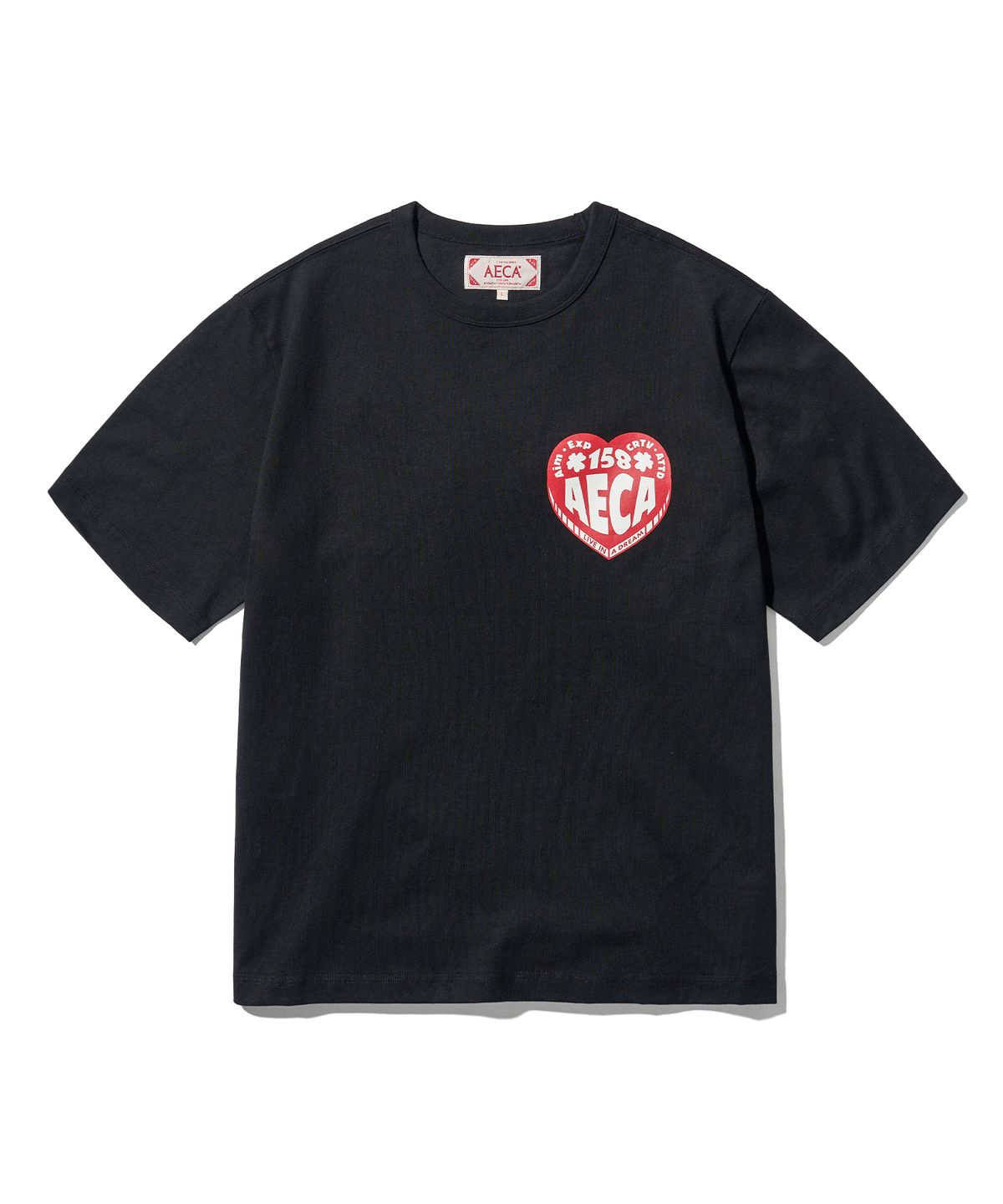 에이카화이트(AECA) AECA LOVE HALF SLEEVE-BLACK