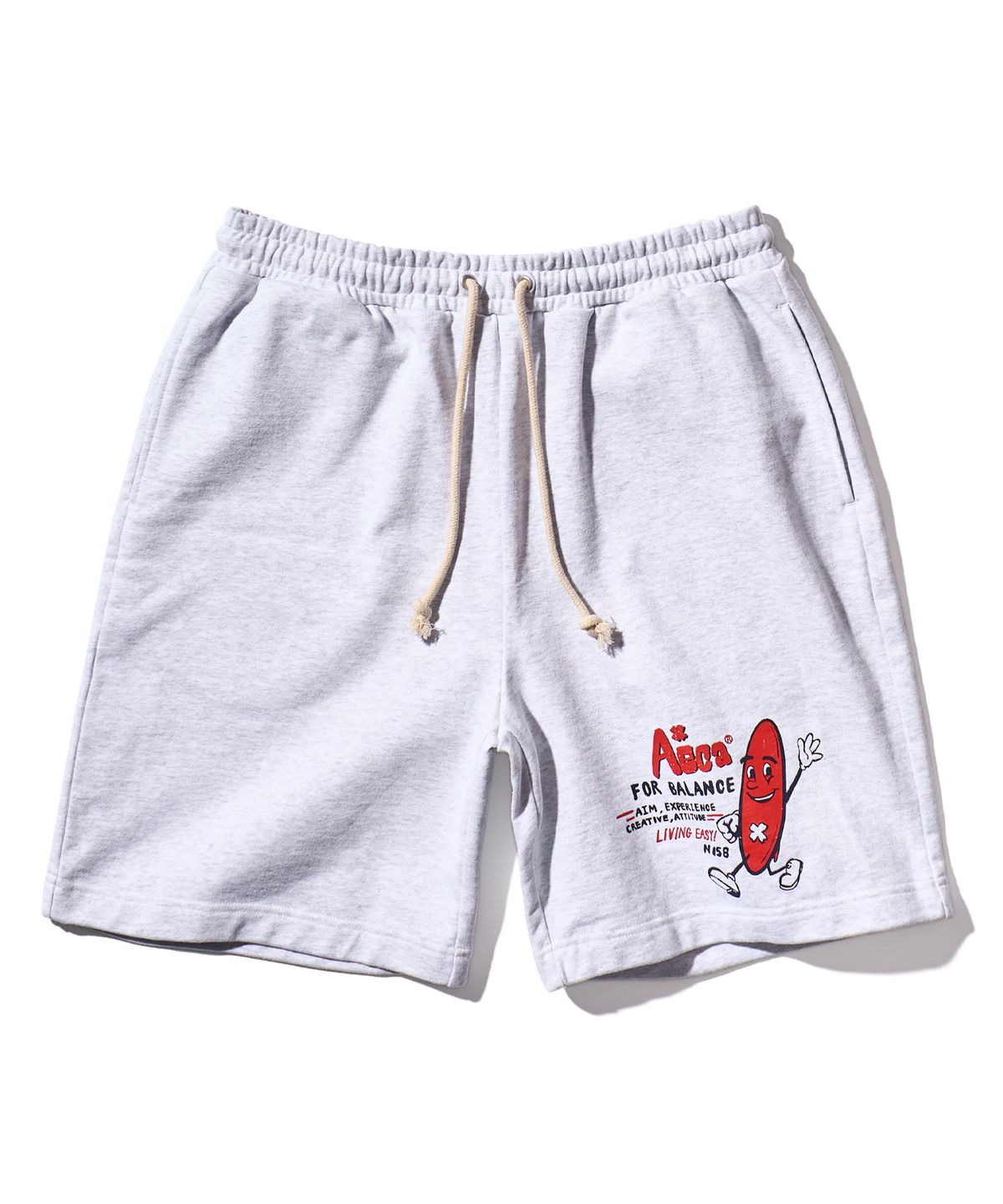 에이카화이트(AECA) CLOVER BOY SURFER SWEAT SHORTS-LIGHT GREY