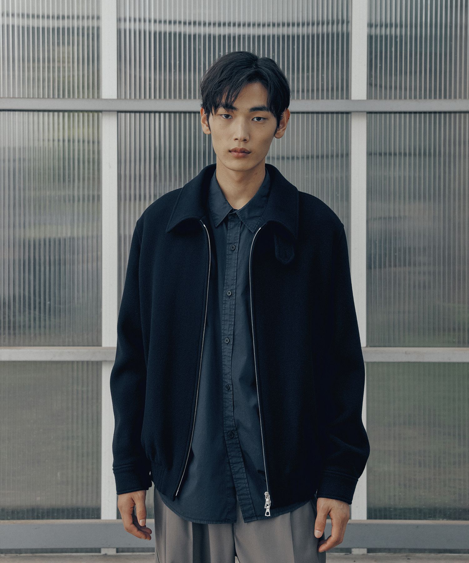 MUSINSA公式 | ANOTHER OFFICE Volume Blouson (Dark Navy)