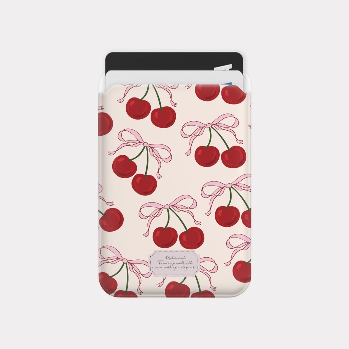 메이드모먼(MADEMOMENT) ribbon cherry 디자인 [맥세이프 카드슬롯]