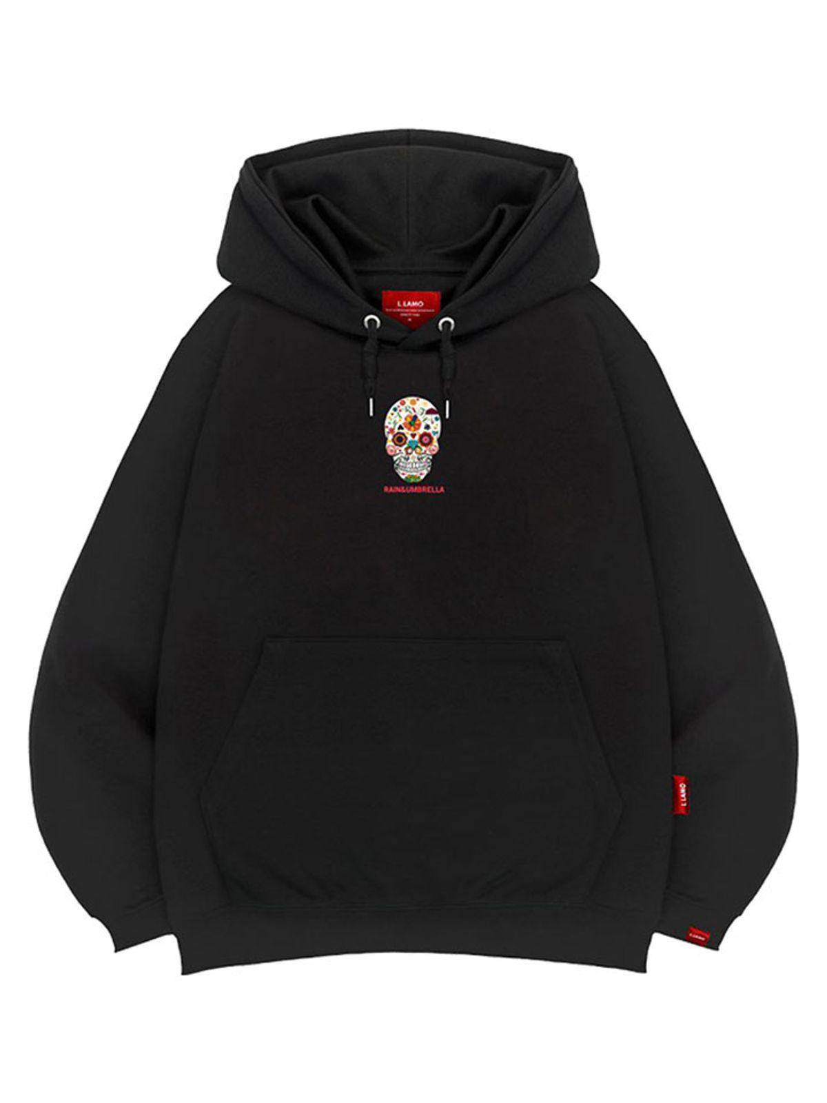 엘라모(LLAMO) 플라워해골 후드티 남녀공용 빅사이즈 M~4XL