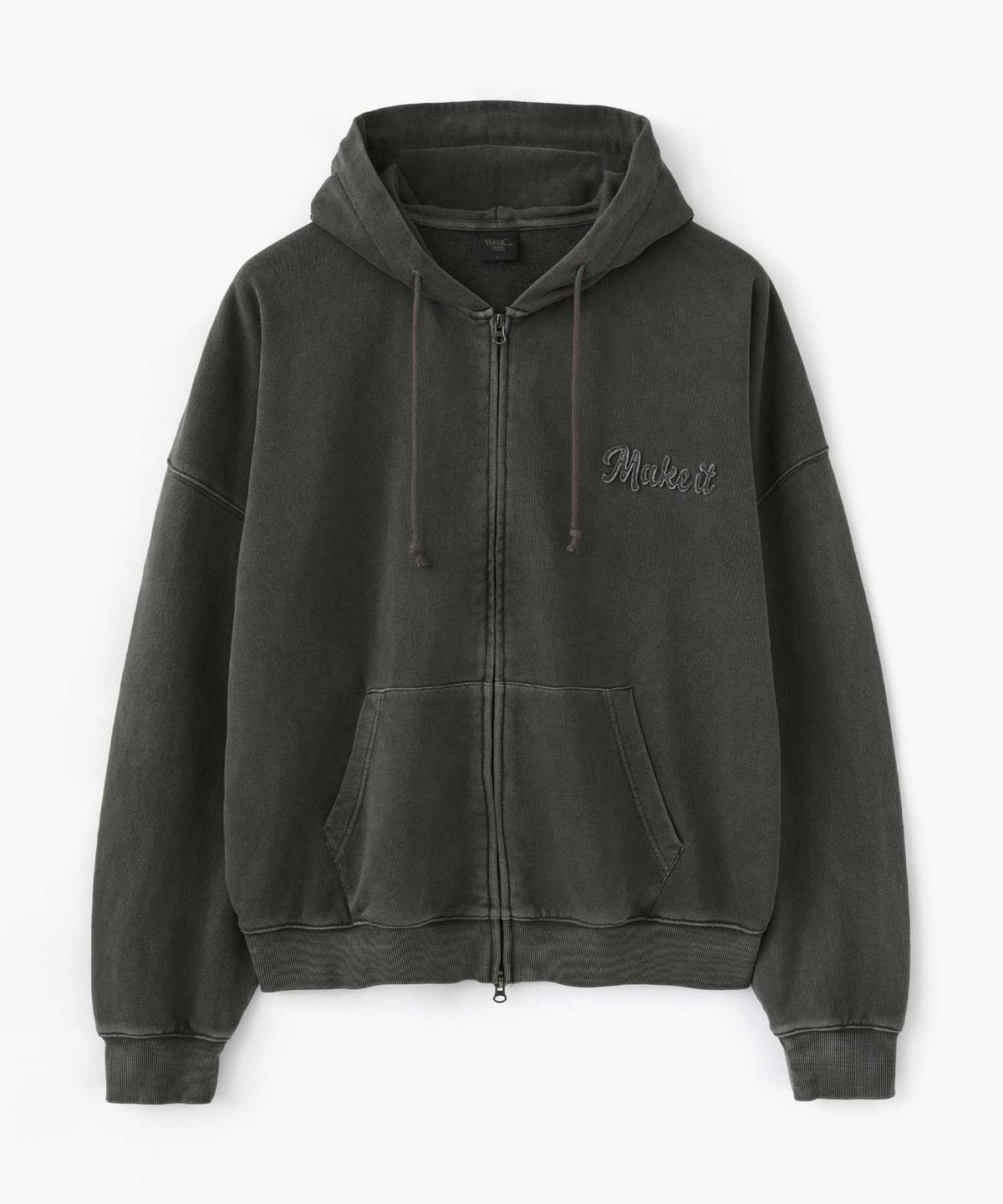 더블유엠씨(WMC) 피그먼트 후드 집업_CHARCOAL GREY
