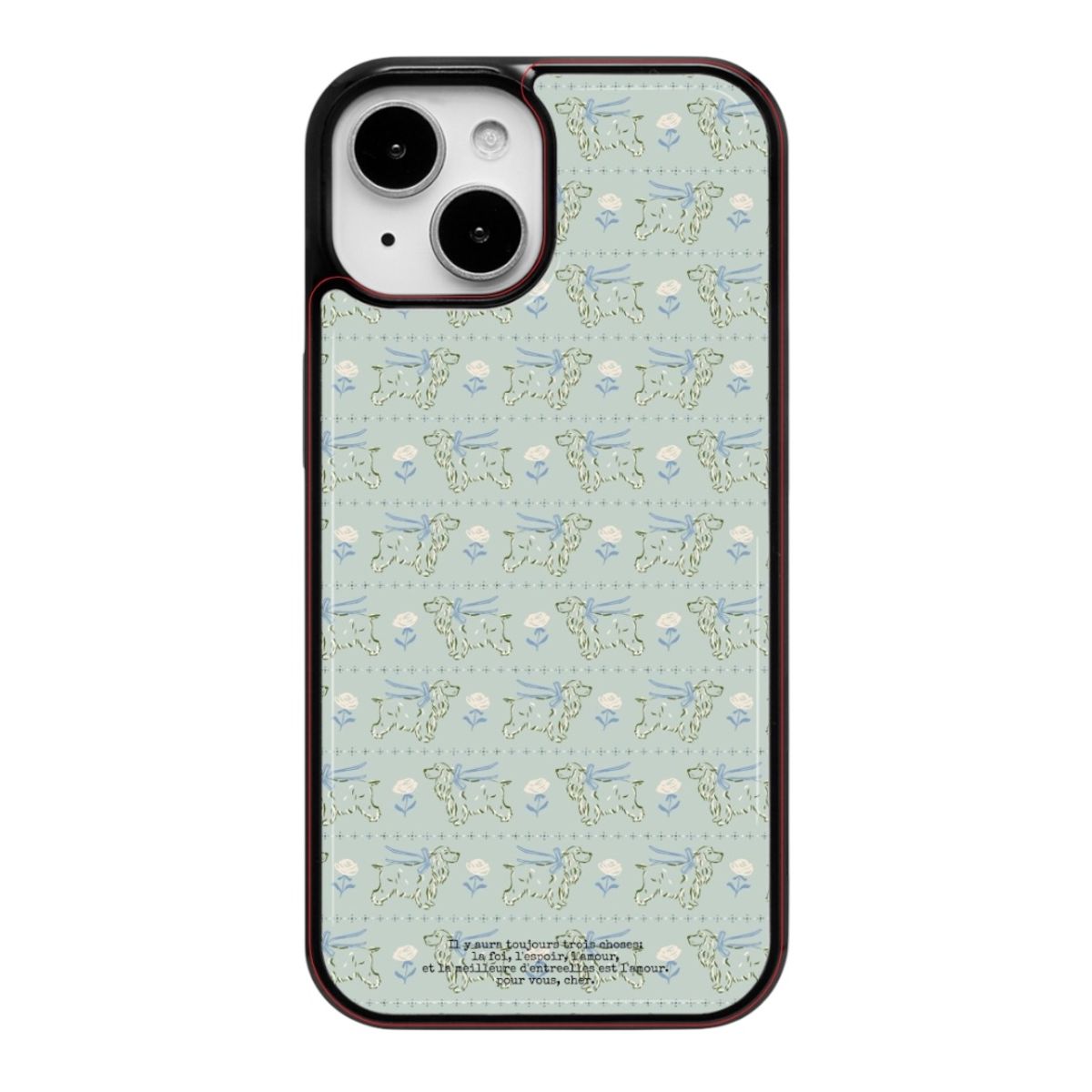 디어마이뮤즈(DEARMYMUSE) (epoxy) puppy flower pattern 에폭시 아이폰 갤럭시 케이스