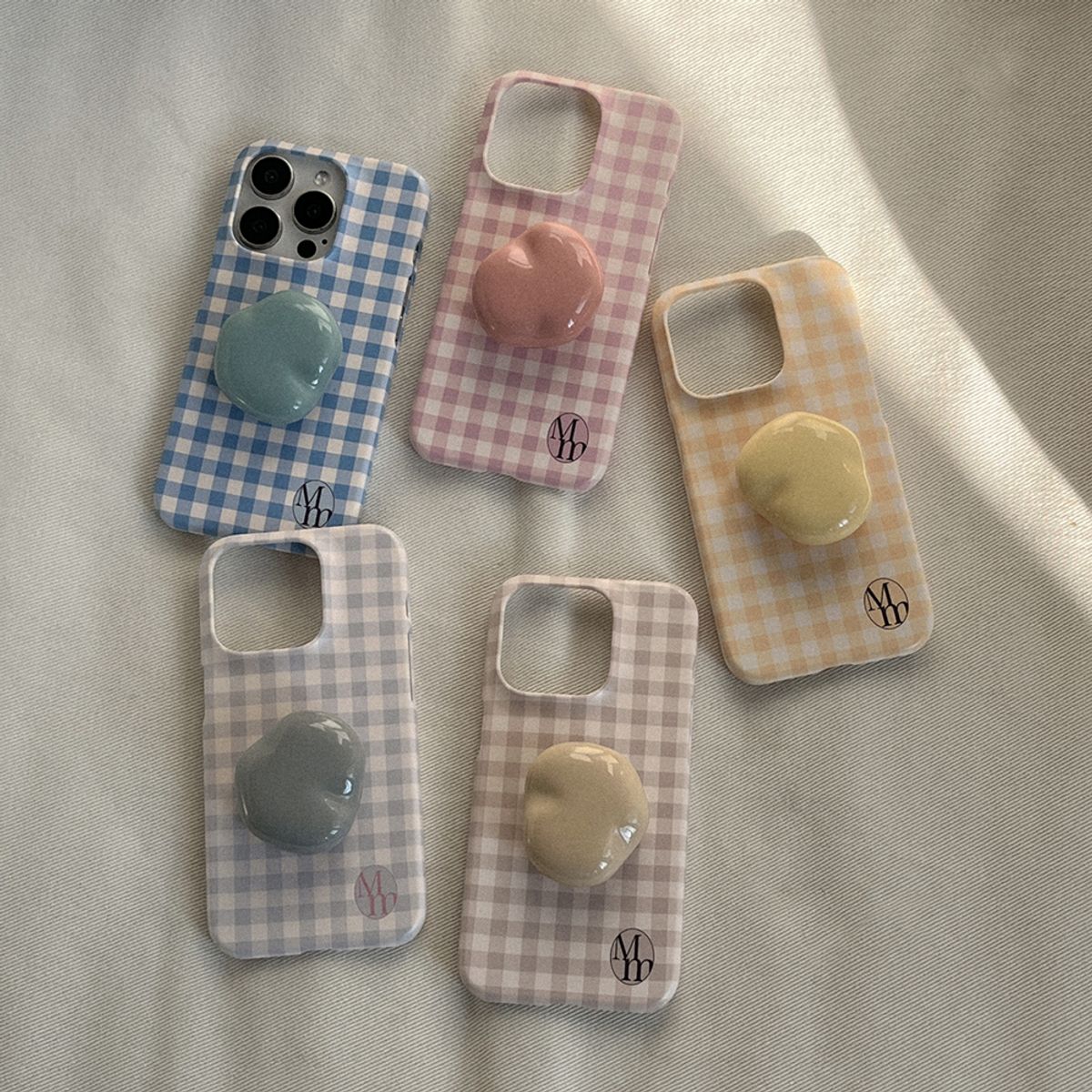 메이드모먼(MADEMOMENT) [mm] pastel check 디자인 [하드 폰케이스]