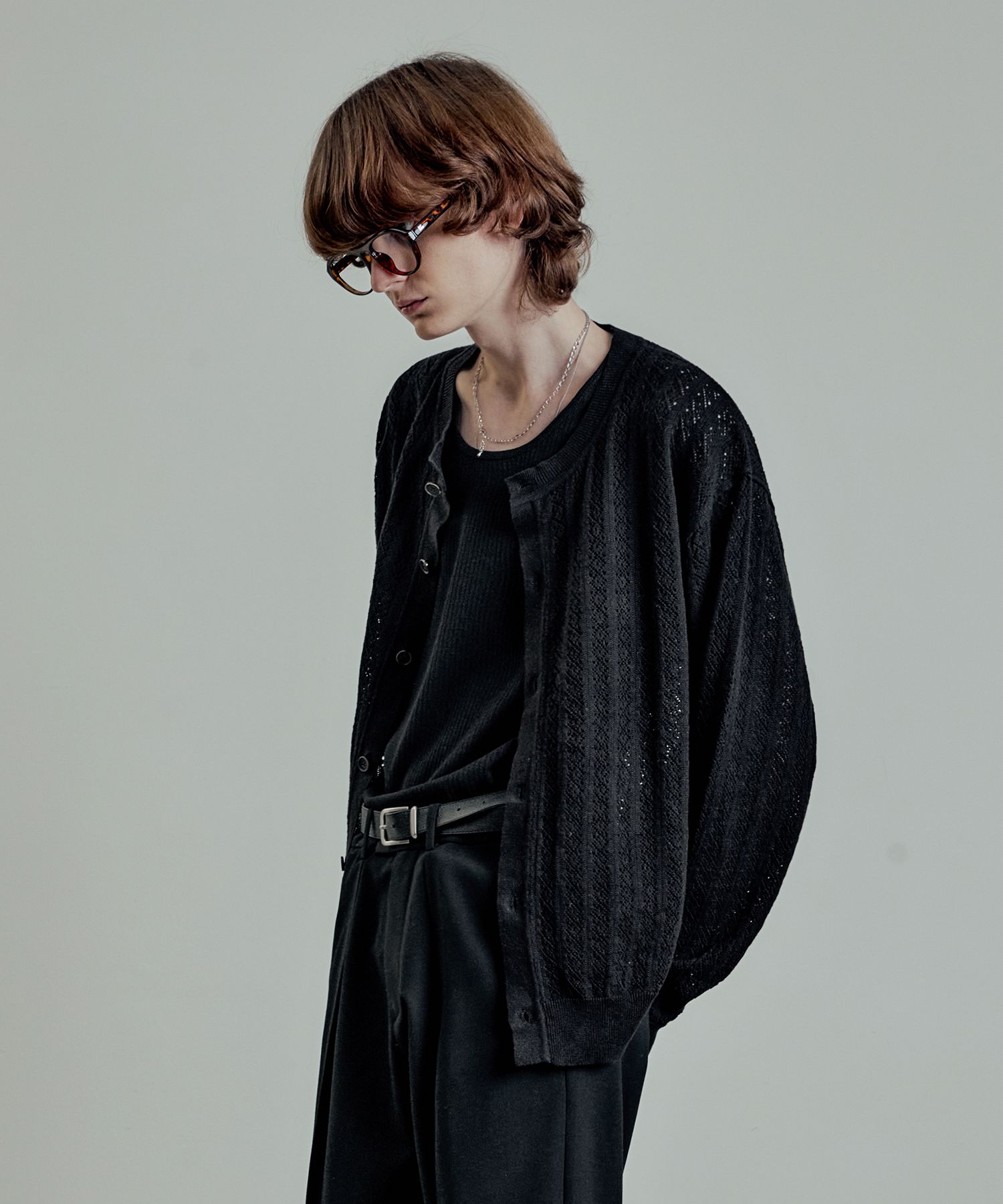 ★LMOOD★ Cottage Natural Yarn Round Cardigan Black MUSINSA | LMOOD Cottage Natural Yarn Round Cardigan Black