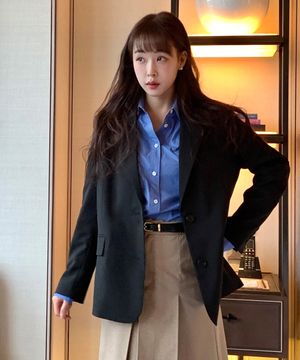 [W]오버핏 싱글 자켓 - 2color