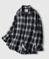 오버핏 플란넬 포켓 체크 셔츠 [블랙]