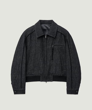 트위스트 코튼 블루종 자켓 블랙