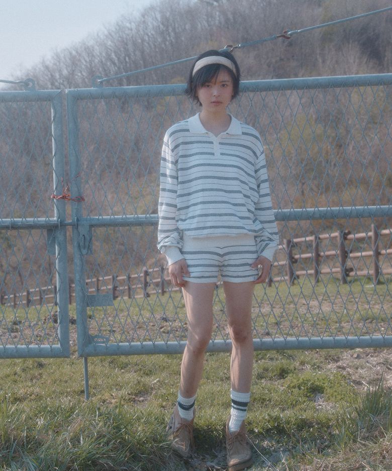 세일러 부클 마이크로 쇼츠 스트라이프