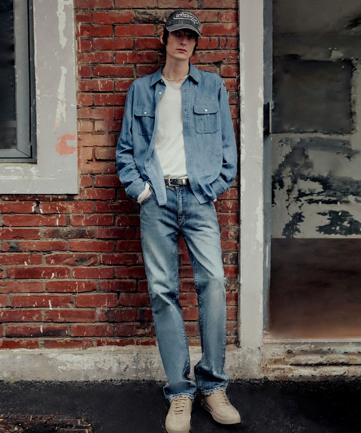 엘무드(LMOOD) 라몬즈 스트레이트 데님 스모킹블루