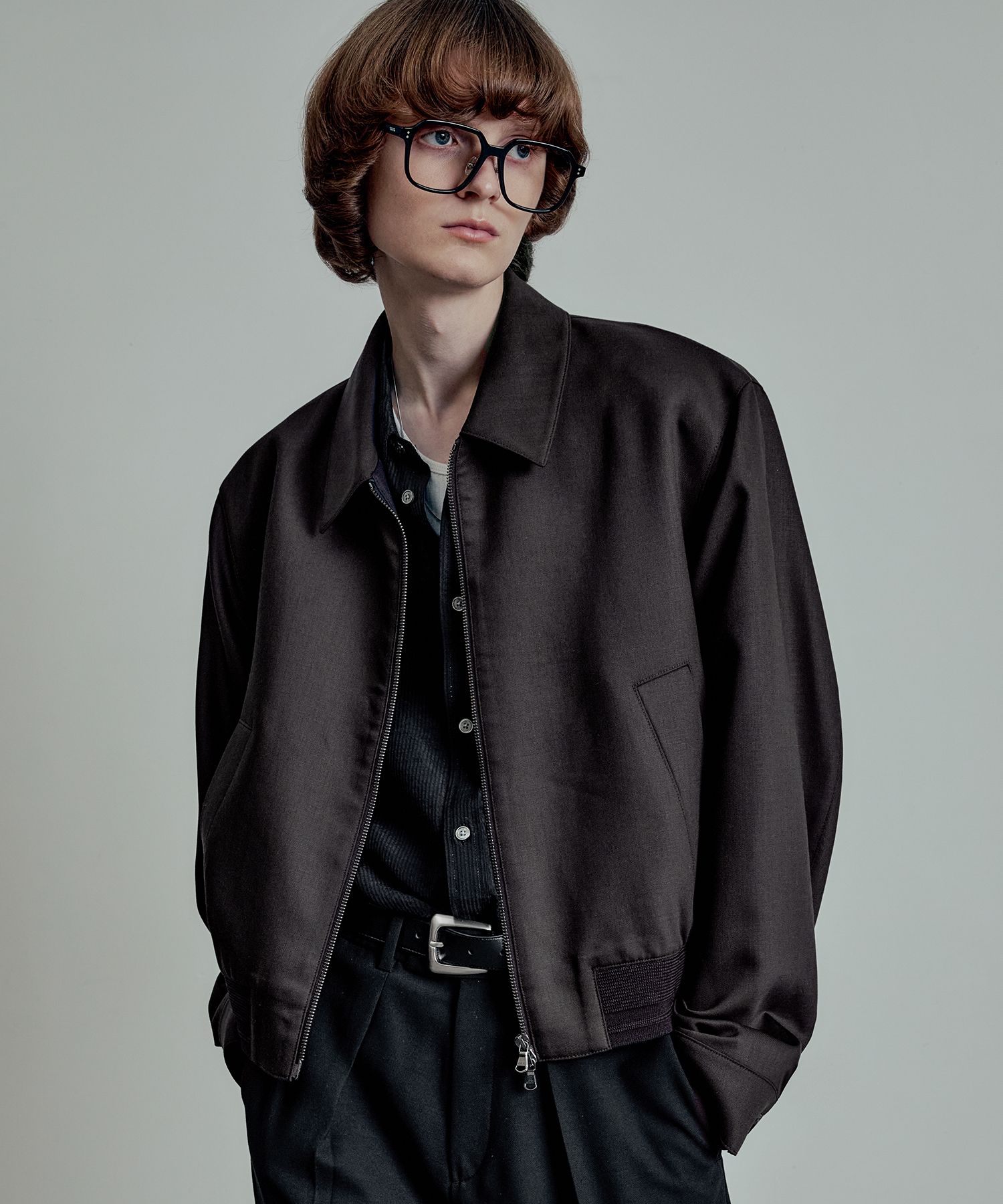 LMOOD ■ Serenity Wool Silk Blue Jacket MUSINSA | LMOOD Serenity Wool Silk Blue Jacket Dark Brown
