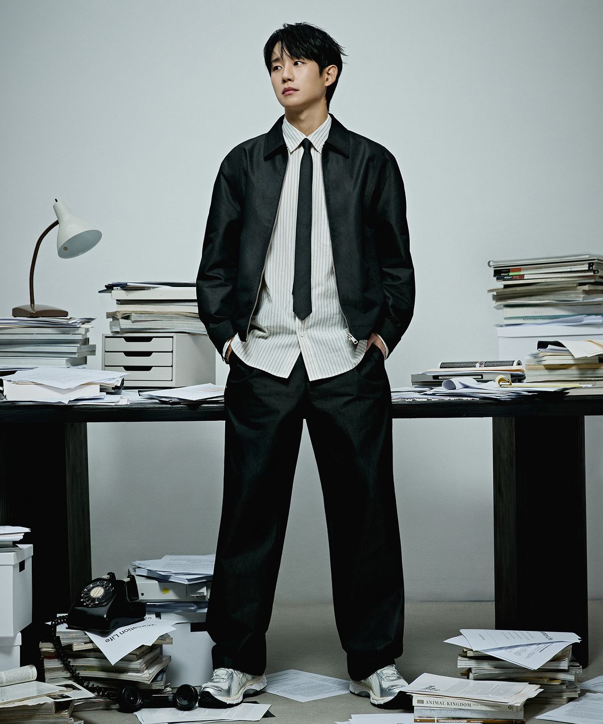 마인드브릿지(MINDBRIDGE) [COUTURE]와이드 원턱 밴딩 팬츠 - 2color
