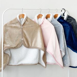 소프트 양털 똑딱이 단추 담요 5color