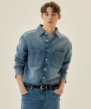 워싱 데님 셔켓