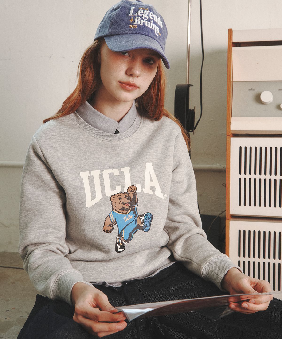 유씨엘에이(UCLA) UCLA 남여공용 기모 스웨트셔츠[M-GREY](UZWLTV3)