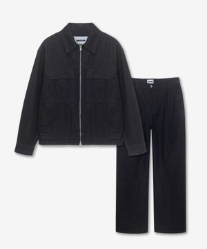 [SET]로우 데님 트러커 셋업