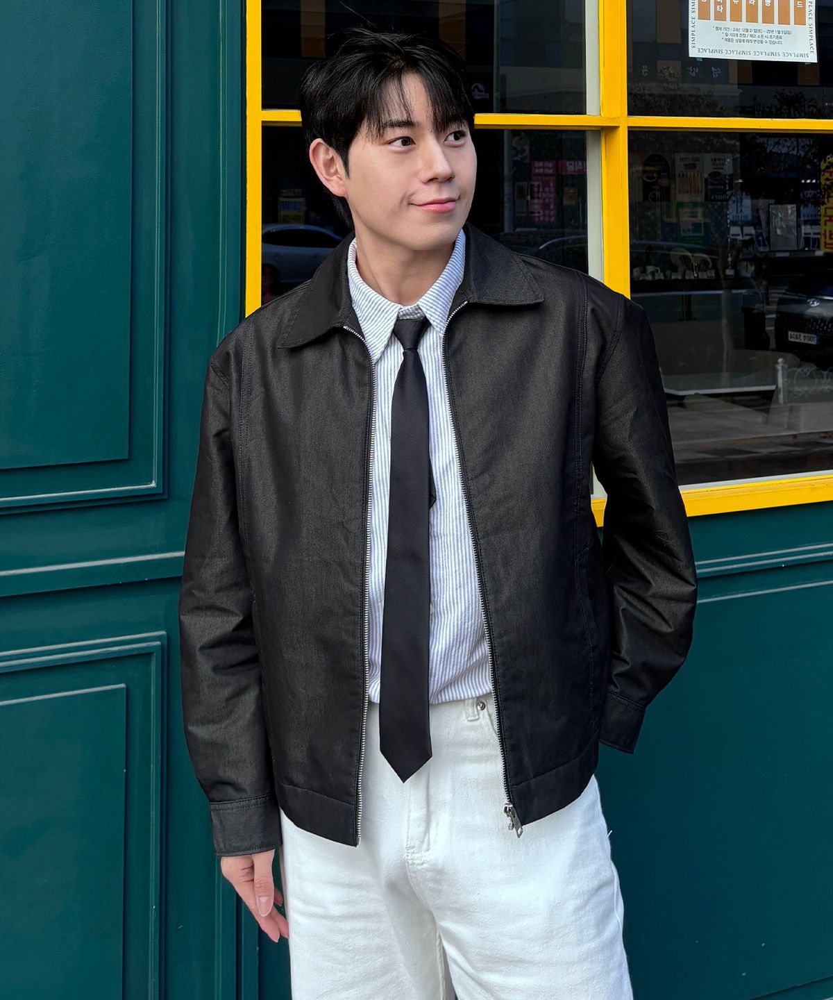 마인드브릿지(MINDBRIDGE) [COUTURE]미니멀 세미오버핏 블루종 - 2color
