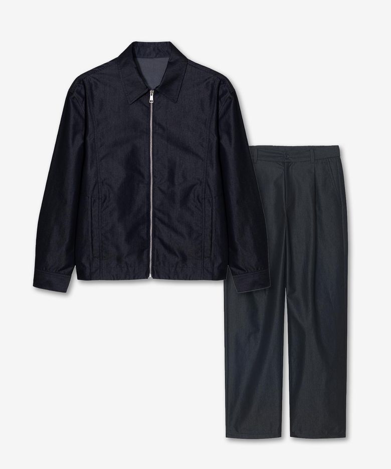 [SET][COUTURE]미니멀 세미오버핏 블루종 셋업 차콜그레이